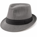 Unisex Fedora Hut Grau mit schwarzem Band