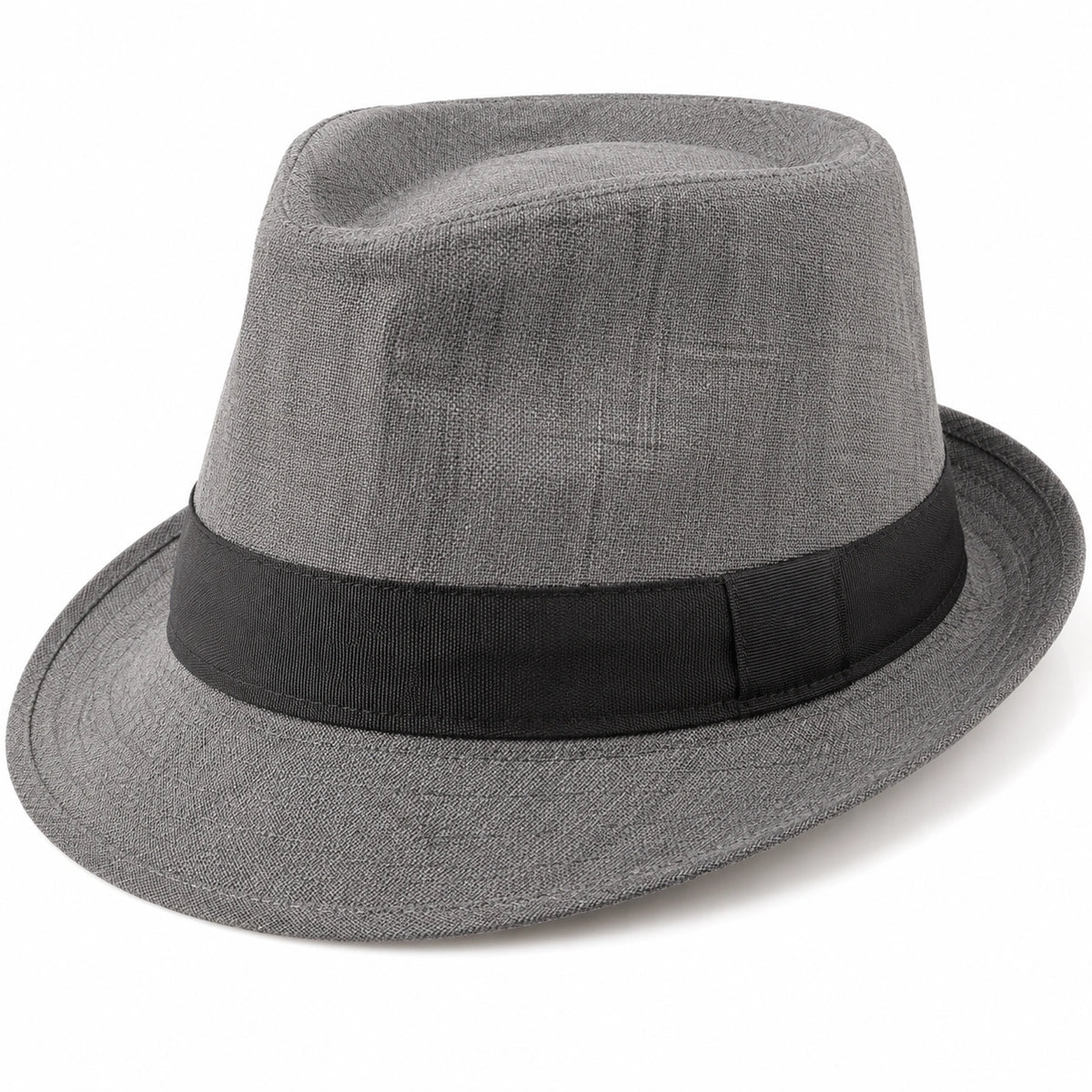 Unisex Fedora Hut Grau mit schwarzem Band
