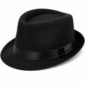 Eleganter Schwarzer Fedora Hut für Herren
