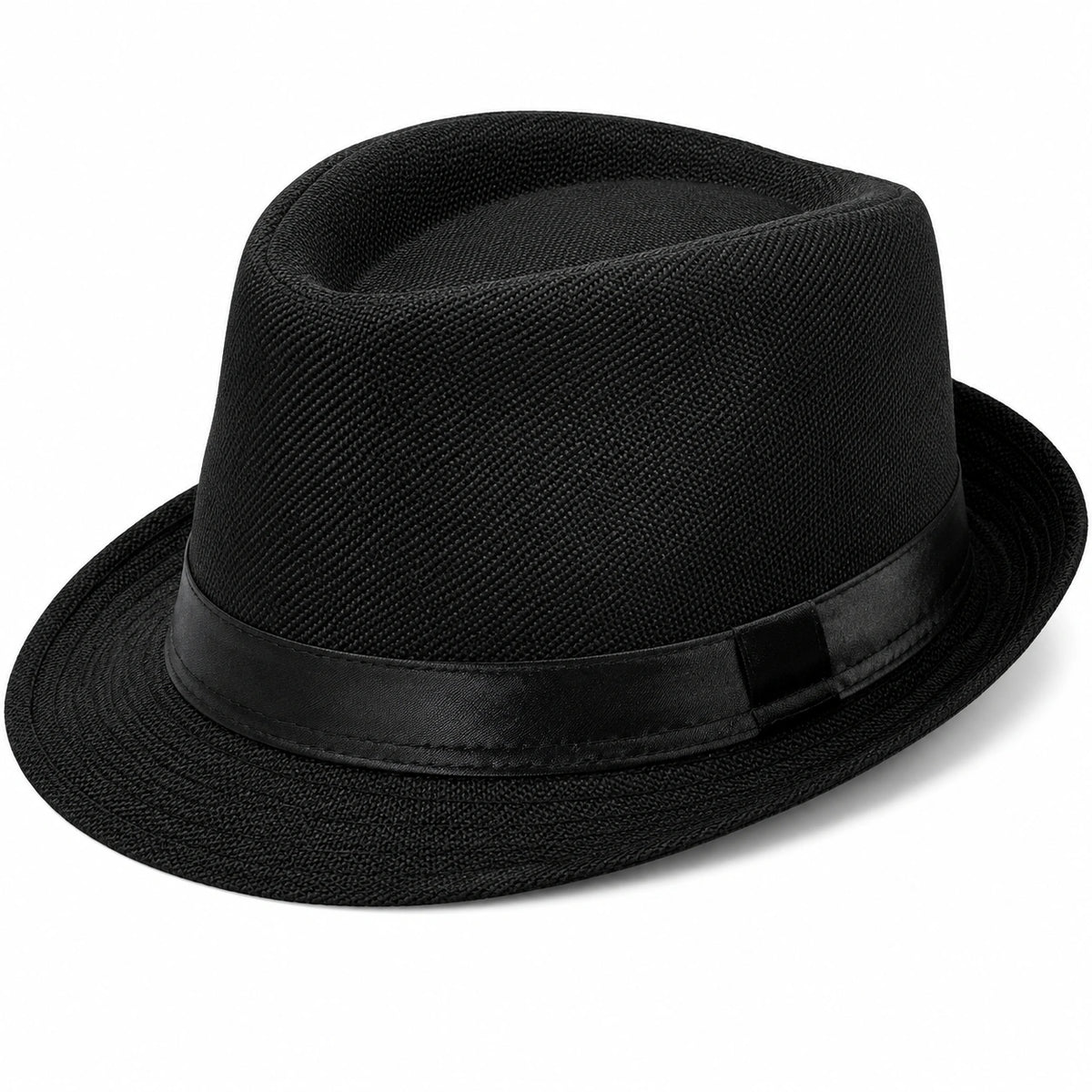 Eleganter Schwarzer Fedora Hut für Herren