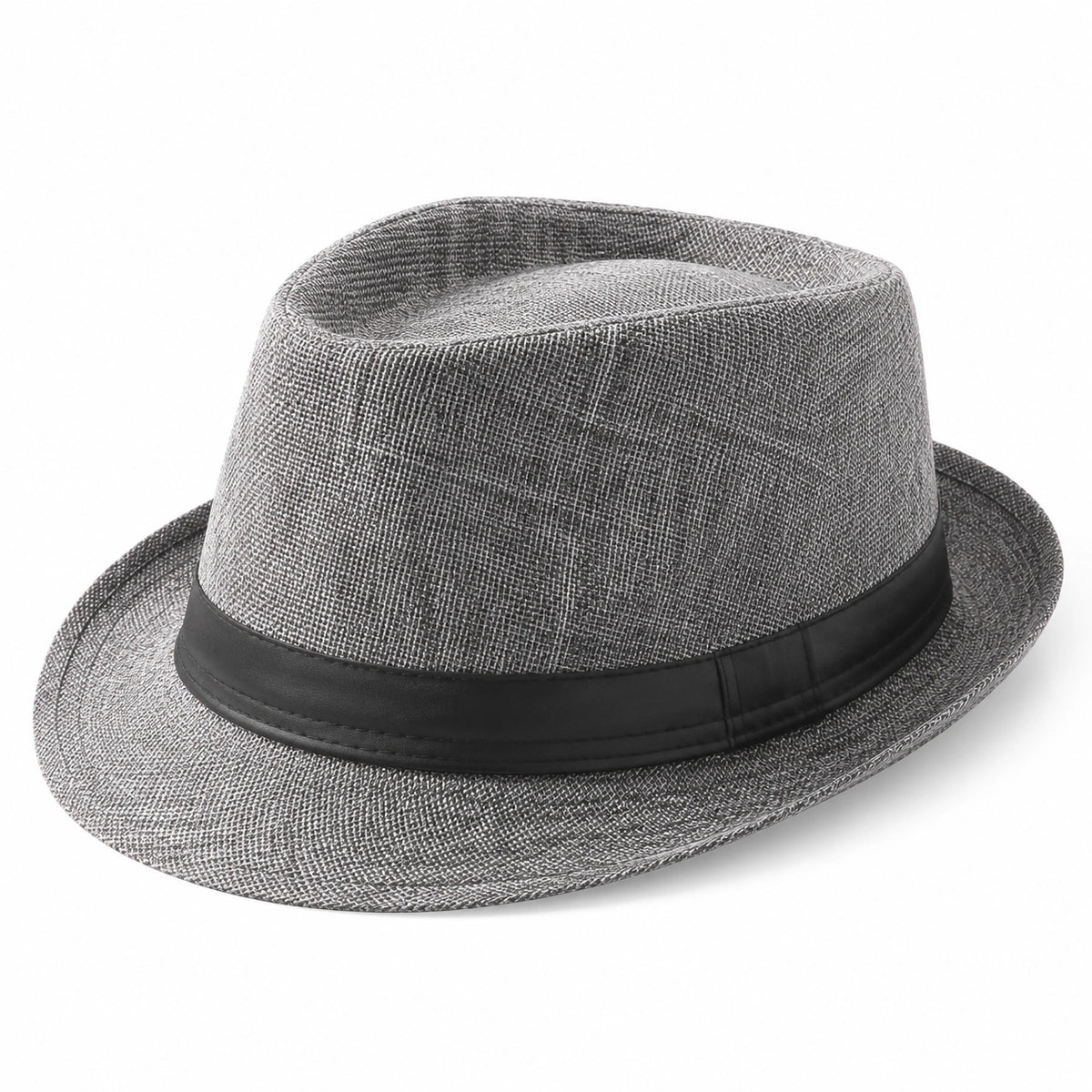 Eleganter Grauer Fedora Hut mit Schwarzem Band