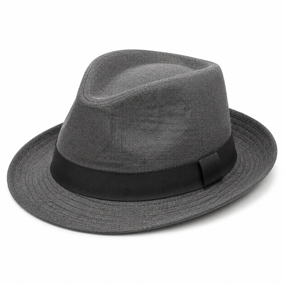 Grau-schwarzer Fedora Hut für Herren