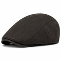 Herren Schiebermütze Braun, klassische Fischgrät Flatcap