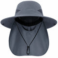 Sonnenhut mit Nackenschutz und breiter Krempe Dunkelgrau Unisex
