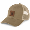 Unisex Baseballcap mit Netzrückseite und Lederlogo in Beige