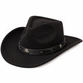 Schwarzer Western Cowboyhut mit Verzierungen