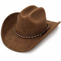 Brauner Western-Cowboyhut mit Zierband