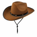 Brauner Cowboyhut mit Kinnriemen