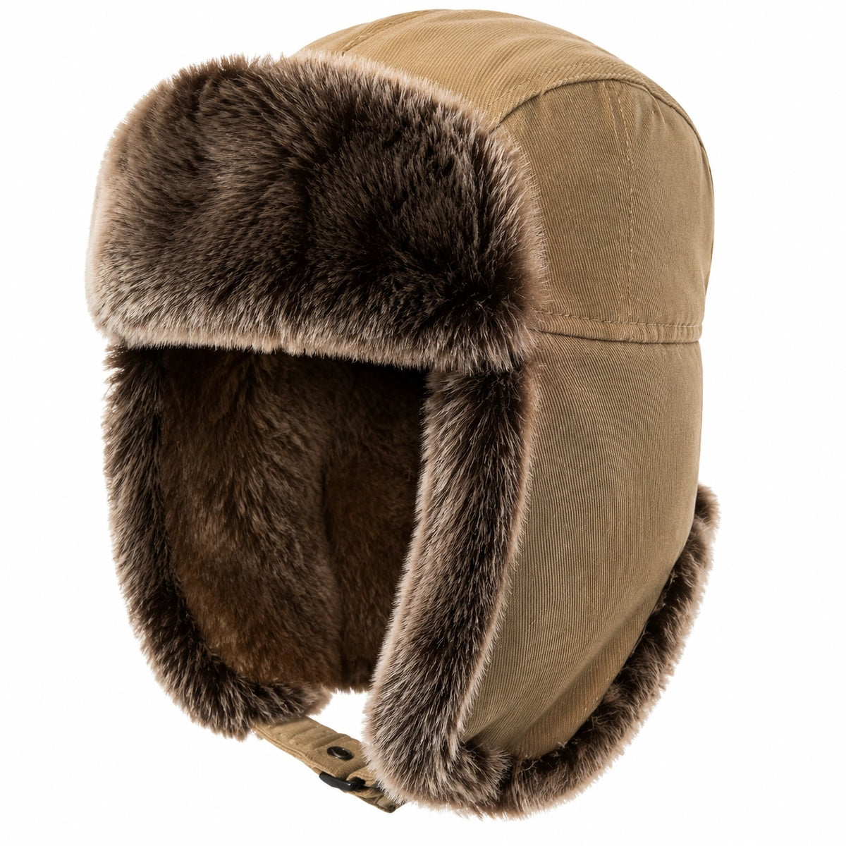 Warme Trappermütze mit Ohrenklappen Braun Unisex