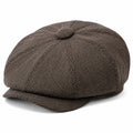 Herren Schiebermütze Fischgrat Braun Unisex
