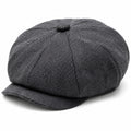 Grau Fischgrätenmuster Schiebermütze Unisex