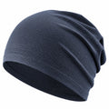 Unisex Beanie Mütze Elastisch Dunkelblau