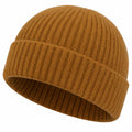 Unisex Beanie Strickmütze Karamellbraun