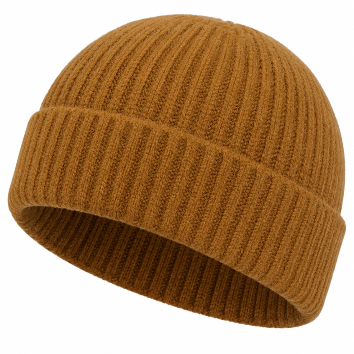 Unisex Beanie Strickmütze Karamellbraun