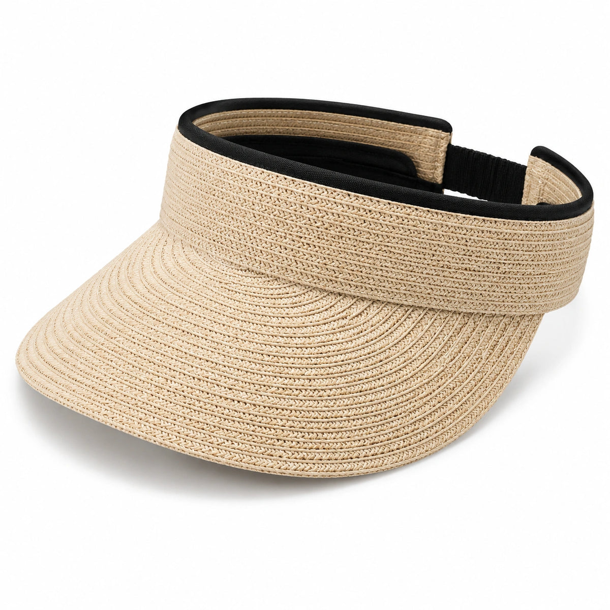 Verstellbarer Strohschild Sonnenvisor Beige mit UV-Schutz